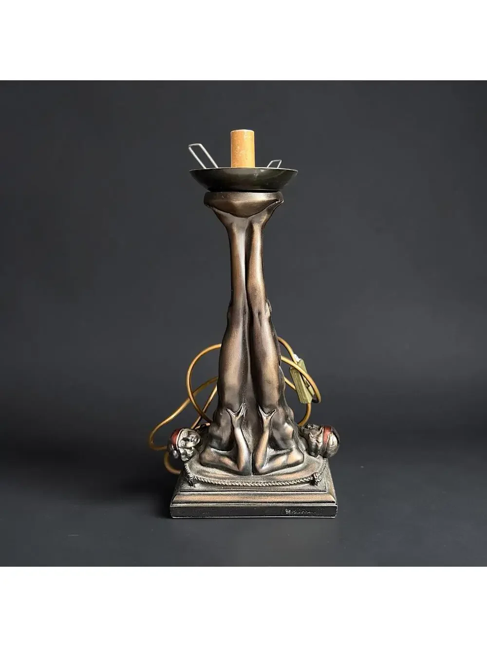 Vintage Art Deco Style Nude Lady Leg Figural Table Lamp Hollywood Regency - 15